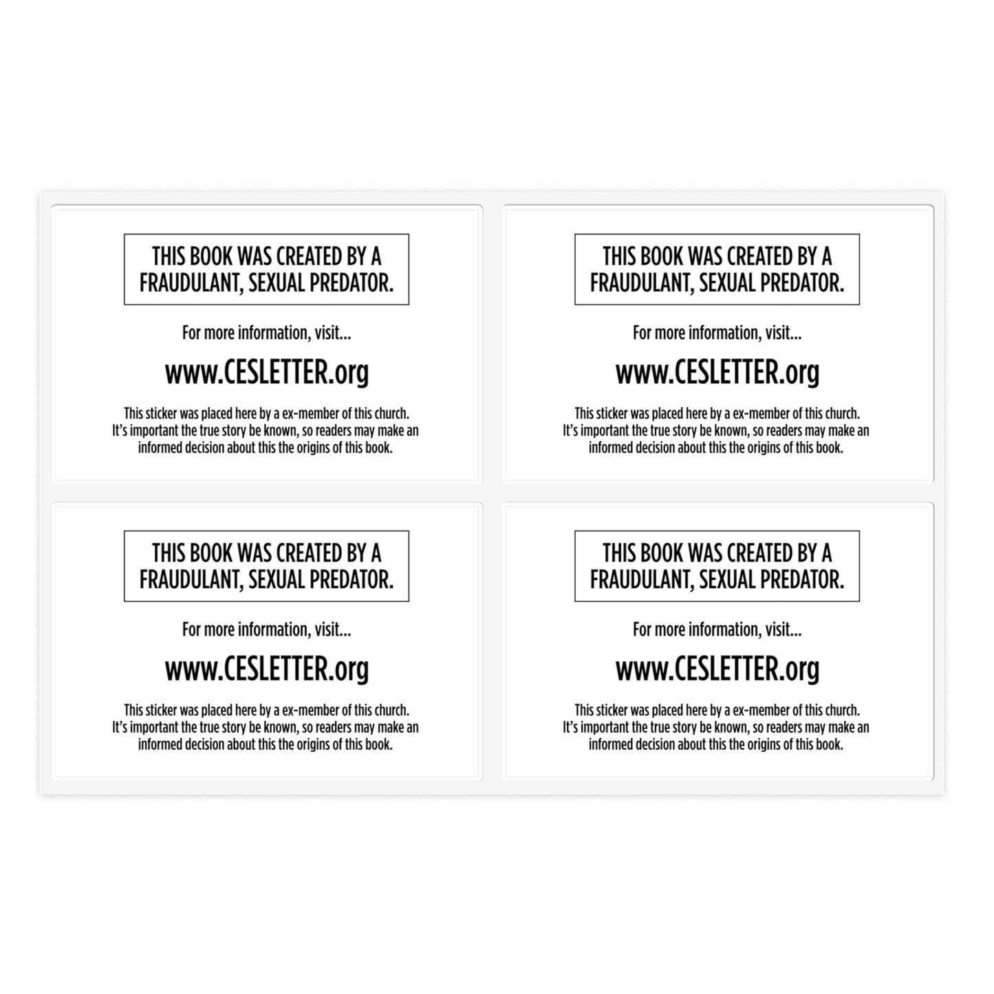 Sticker Sheet for BoM
